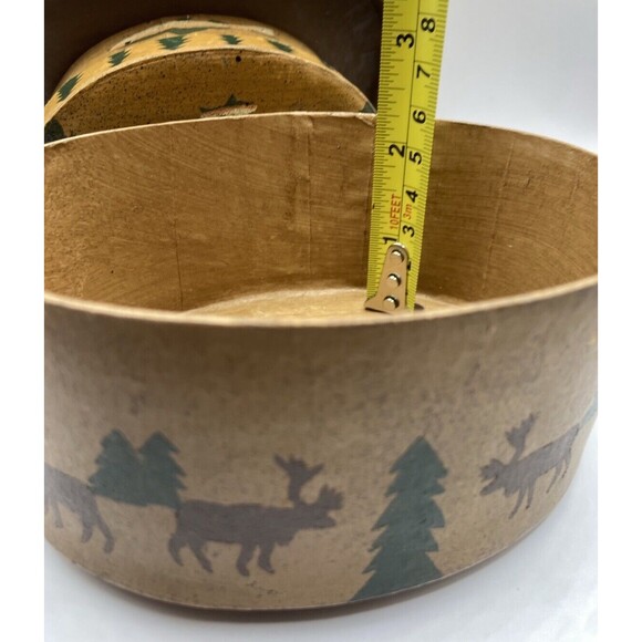 Vintage Nesting Oval  2 Trinket Boxes Cabin Man Cave Outdoors Small Fish Inside - Picture 16 of 16